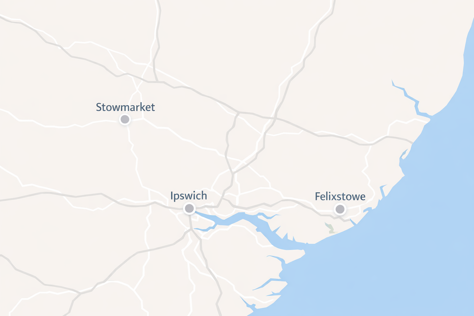 Suffolk Map, where Priamry Home Care cater for